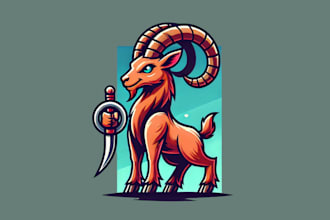design creative ibex mascot logo with creative concept