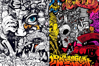 draw doodle art illustration designs on any topic