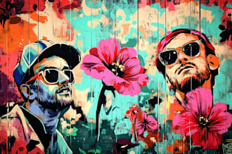 create unique street art graffiti artwork based in your idea