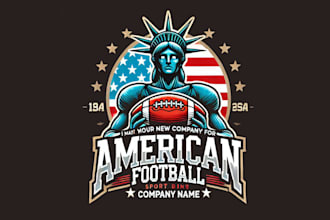 design a american football sport logo bonus free editible file