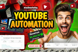 do youtube automation with high quality faceless videos and  top 10 videos