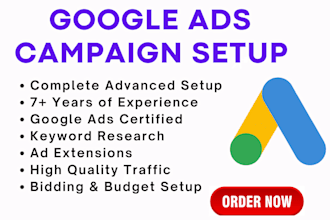 create, setup and manage google ads adwords ppc campaigns