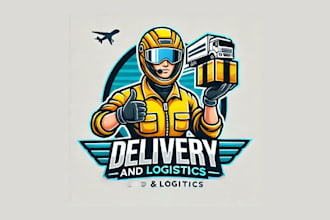 design delivery and logistics mascot logo with vector file