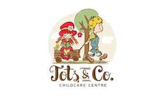 design unique vintage business card childcare center logo