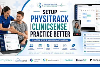 set physitrack clinicsense practice better solutionreach nookal therabill podium