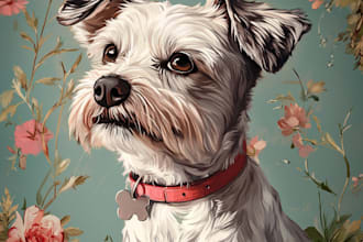 make a dog, cats, whatever pet portrait with watercolor