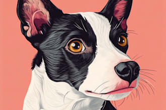 draw simple watercolor portrait of your pet