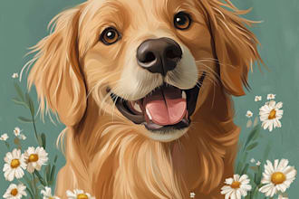 design custom cartoon vector portrait of your pet or any animal