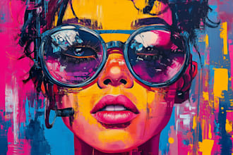 draw cyberpunk pop art portrait