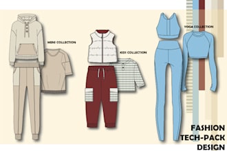 create factory support complete fashion tech pack design