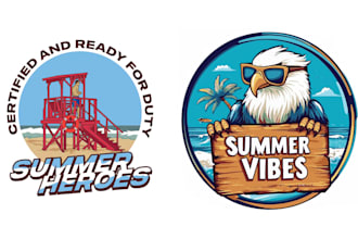 design summer mascot cartoon or beach logo