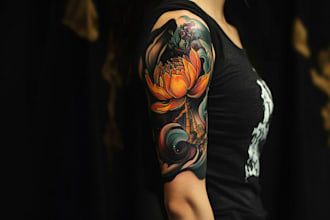 draw a attractive tattoo sleeve art
