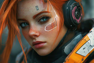 create a sci fi art and sci fi character art