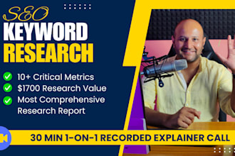 do advanced SEO keyword research with 30 min recorded 1 on 1 consultation