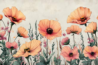 draw botanical illustrations of flowers, plants, fruits