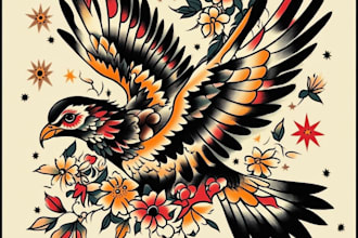 desing a custom american traditional tattoo for you