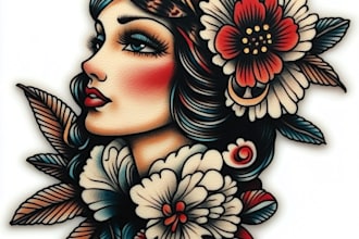 make a american traditional tattoo as you want