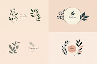 design feminine, botanical boho logo design