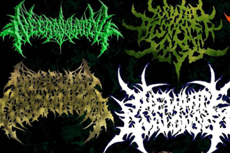 draw black, slam, or death metal logo for your band