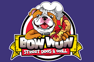 design awesome dogs and grill logo