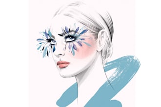 create a simple beauty illustration in flat style