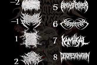 make a dark logo, brutal, death metal band and horror