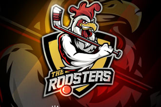 design awesome hockey team based logo
