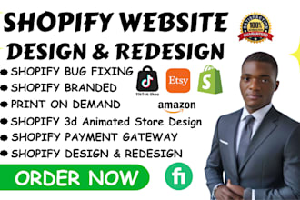 shopify 3d animated website, design and redesign, theme customization, bug fix