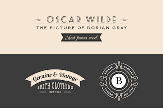 design an amazing retro vintage logo badge emblem wordmark