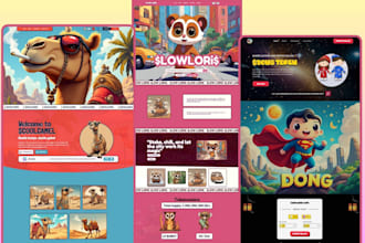 design meme coin website, crypto landing page, crypto website, memecoin website