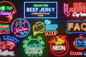 make a custom neon logo, sign, text, icon