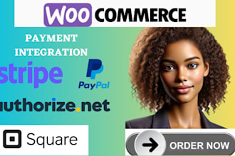 integrate stripe,paypal,square payment gateway with woocommerce