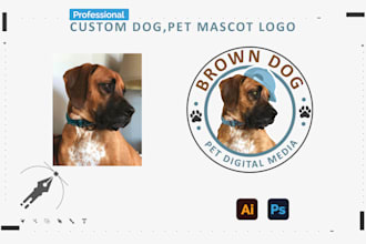 design a custom dog mascot logo to elevate your pet brand identity