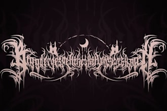 draw a detailed, brutal metal band logo