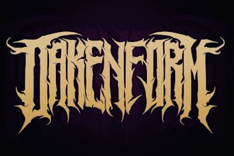 create hardcore,punk,metal band logo with raw style