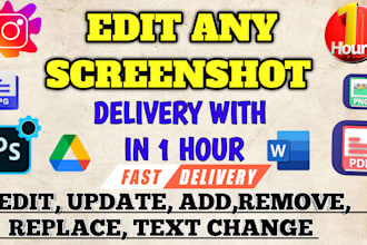 edit any screenshot, text edit and any type of image