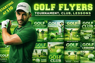 design sponsorship flyer or sports flyer and golf design