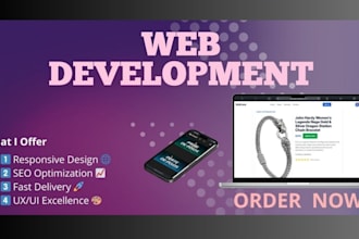 do website development as full stack web developer, front end, backend developer