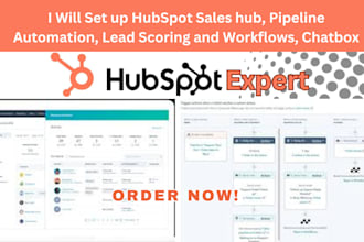 setup hubspot sales hub pipeline automation, lead scoring and workflows, chatbox