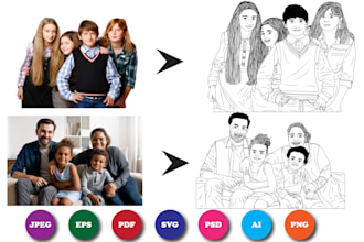 change your any picture into coloring book page or line art