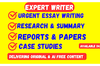 do a well researched urgent essay writing, case study research and summary
