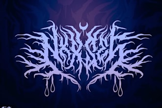 hand draw a pagan black metal logo