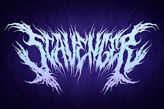 costum font hand drawing, death metal, logo design