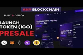create token, staking, presale, dex, pump fun, launchpad on evm solana ton sui