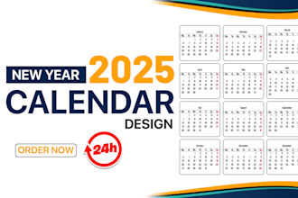 create a professional new year calendar 2025 for your business