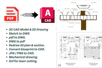 convert pdf, image, sketch to autocad dwg, dxf