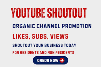 promote youtube video shoutout short on 8m to grow USA organic subscribers views