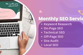 do monthly SEO with keyword research, onpage and offpage