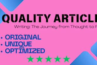write high quality articles in english for you