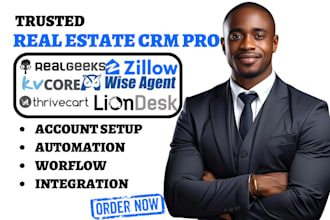 setup real geeks apptivo wise agent creatio liondesk zillow thrivecart kvcore